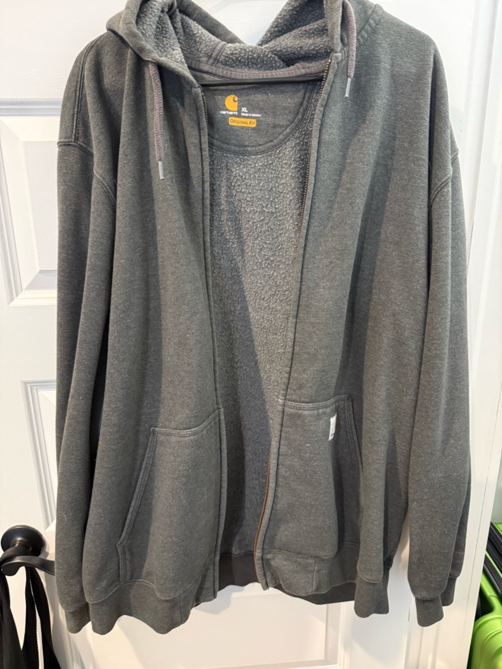 Carhartt Men's Dark Gray Full-Zip Sherpa Hoodie